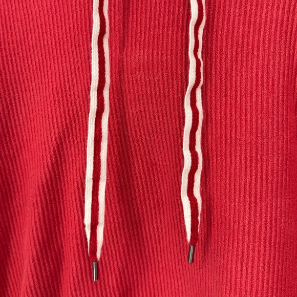 Aerie Red Ribbed Hooded Sweatshirt size Small - Picture 4 of 6